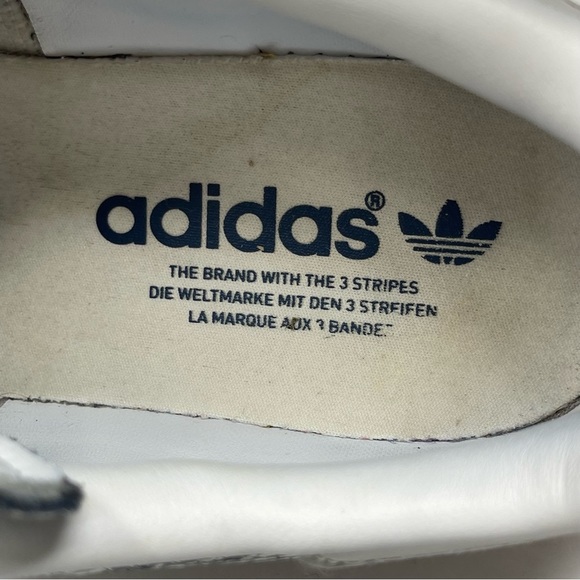 Adidas Stan Smith Shoes Womens 7.5 Navy Blue Collegiate‎ Crackle Stripe Sneakers - Picture 10 of 15
